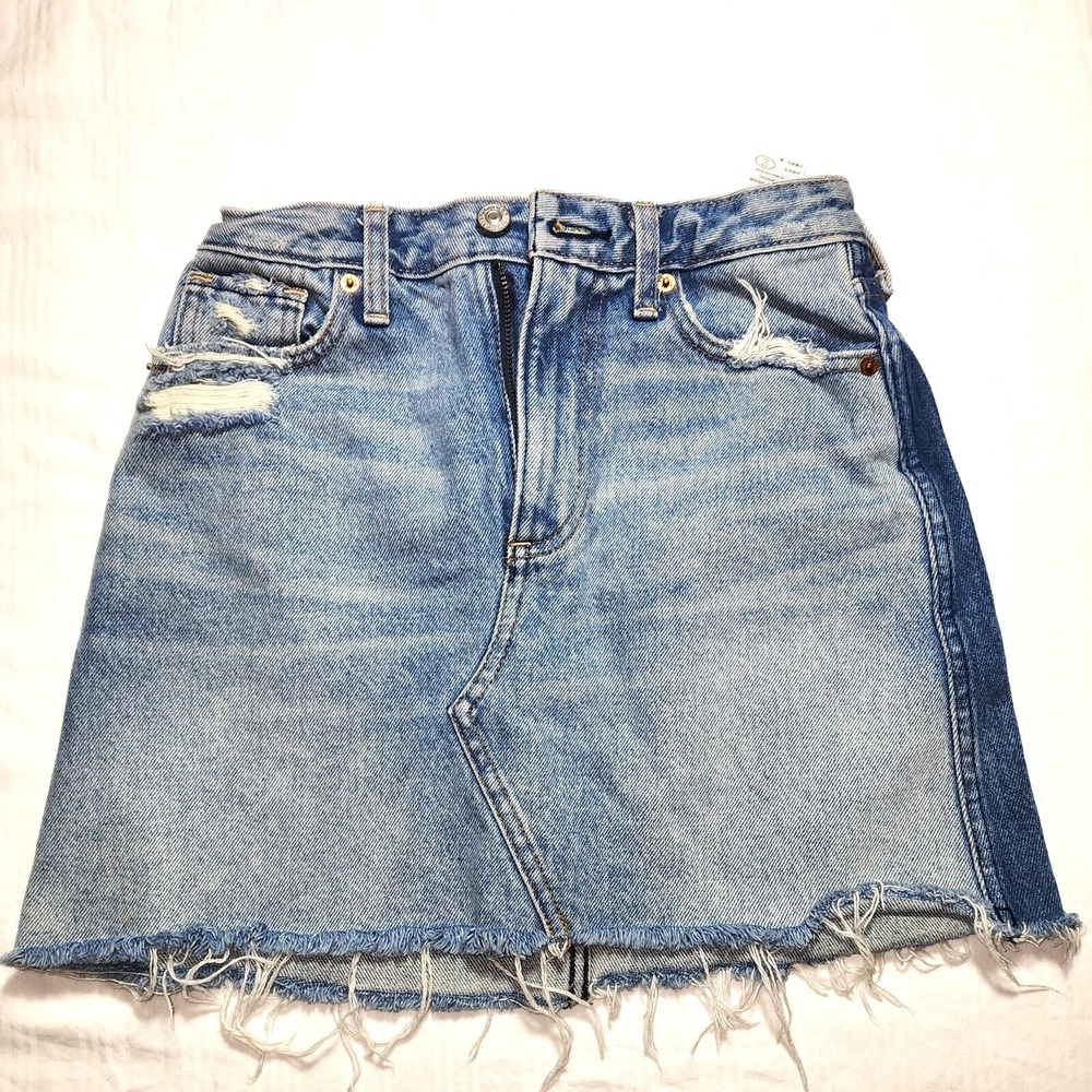 Abercrombie & Fitch Skirt Womens Size 24 Blue Zoe Natural Rise Vintage A-Line